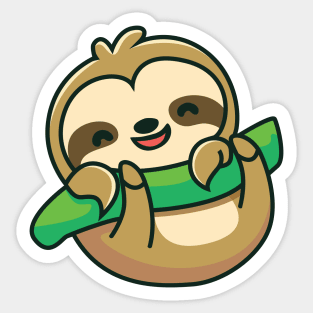 Cute Baby Sloth Funny Cartoon Sticker